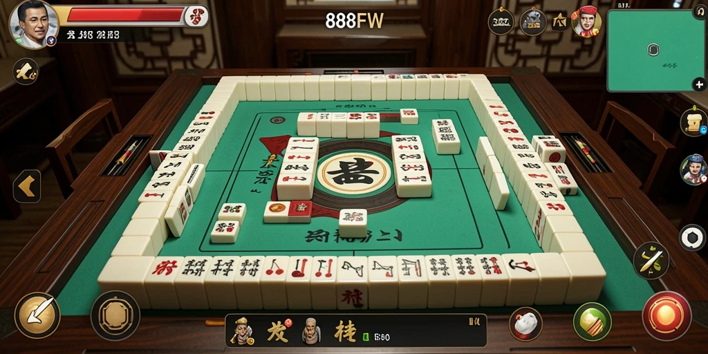 Tangkapan layar 888FW menampilkan gameplay Mahjong yang seru dan menantang.
