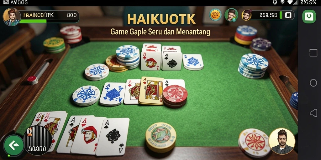 Tampilan gameplay seru HAIKUOTK dalam kategori Gaple.
