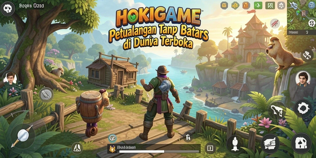 Menampilkan aksi seru dalam dunia terbuka HOKIGAME.