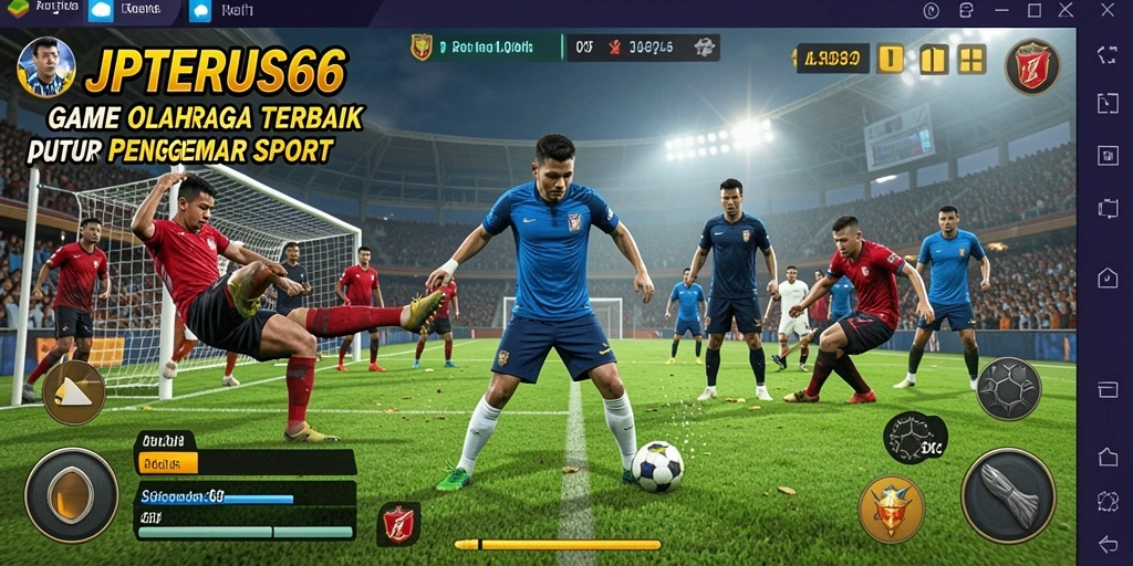 Screenshot JPTERUS66 menampilkan aksi seru dalam pertandingan olahraga.