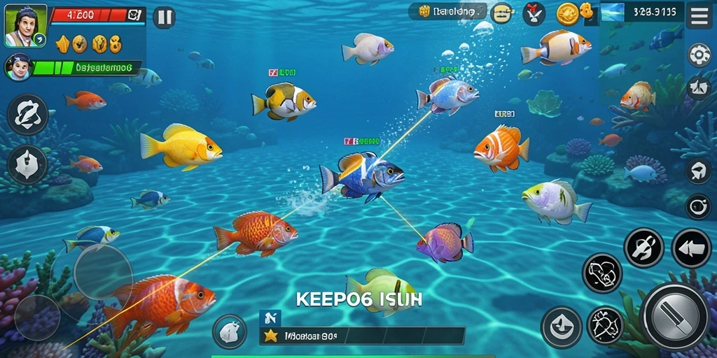Tampilan gameplay seru dari KEPO66 saat menembak ikan.
