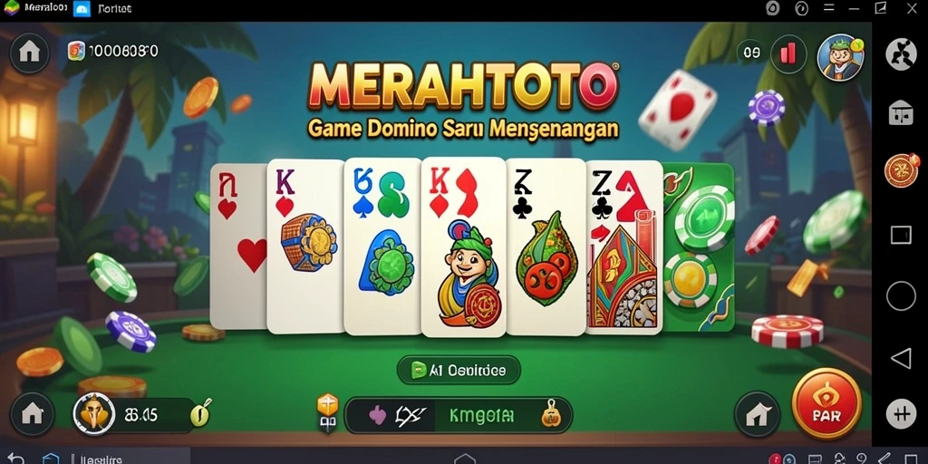 Tampilan gameplay seru dalam MERAHTOTO, perfect untuk penggemar Domino.