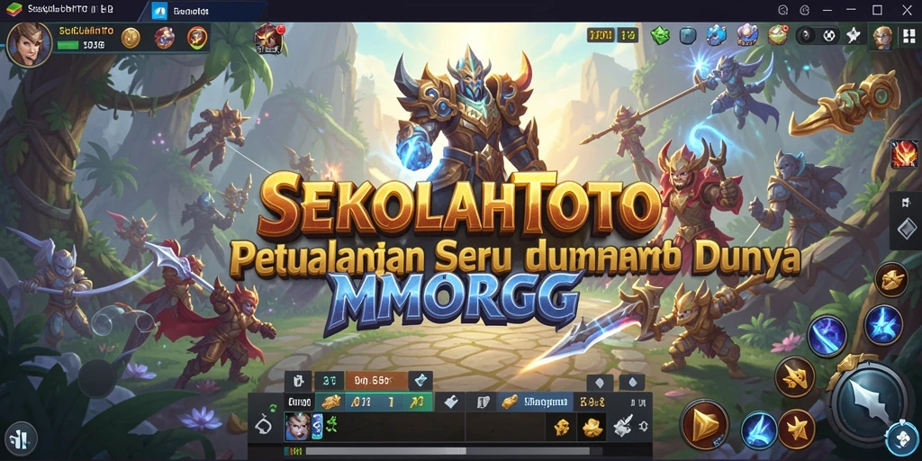 Tangkapan layar gameplay <strong>SEKOLAHTOTO</strong> menampilkan karakter dalam pertempuran epik.